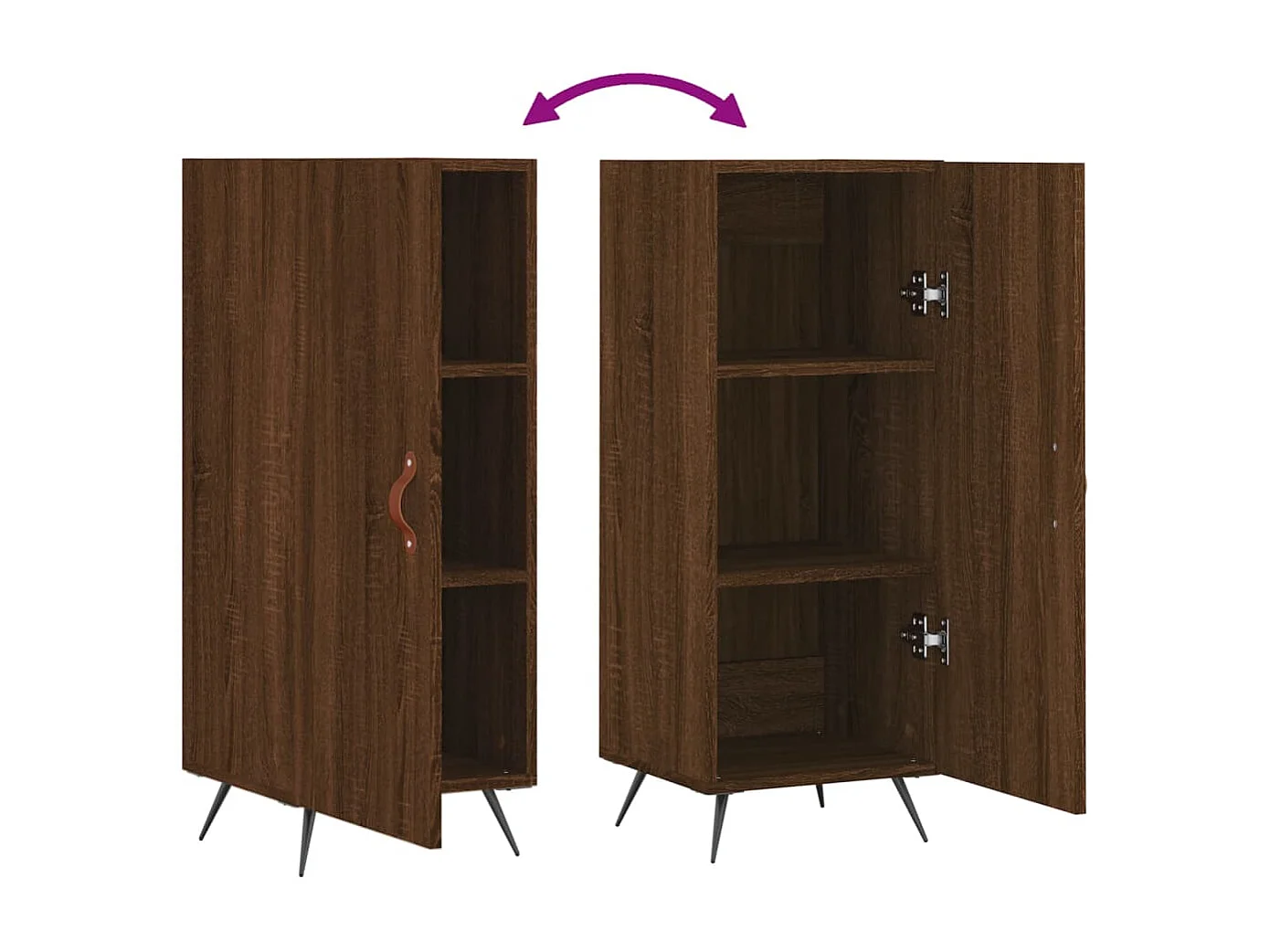 Buffet Chêne marron 34,5x34x90 Bois d'ingénierie