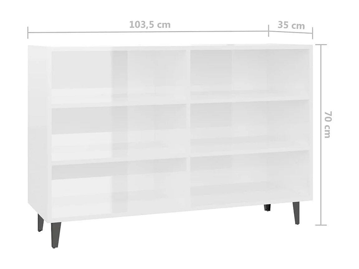 Buffet Blanc brillant 103,5x35x70 2