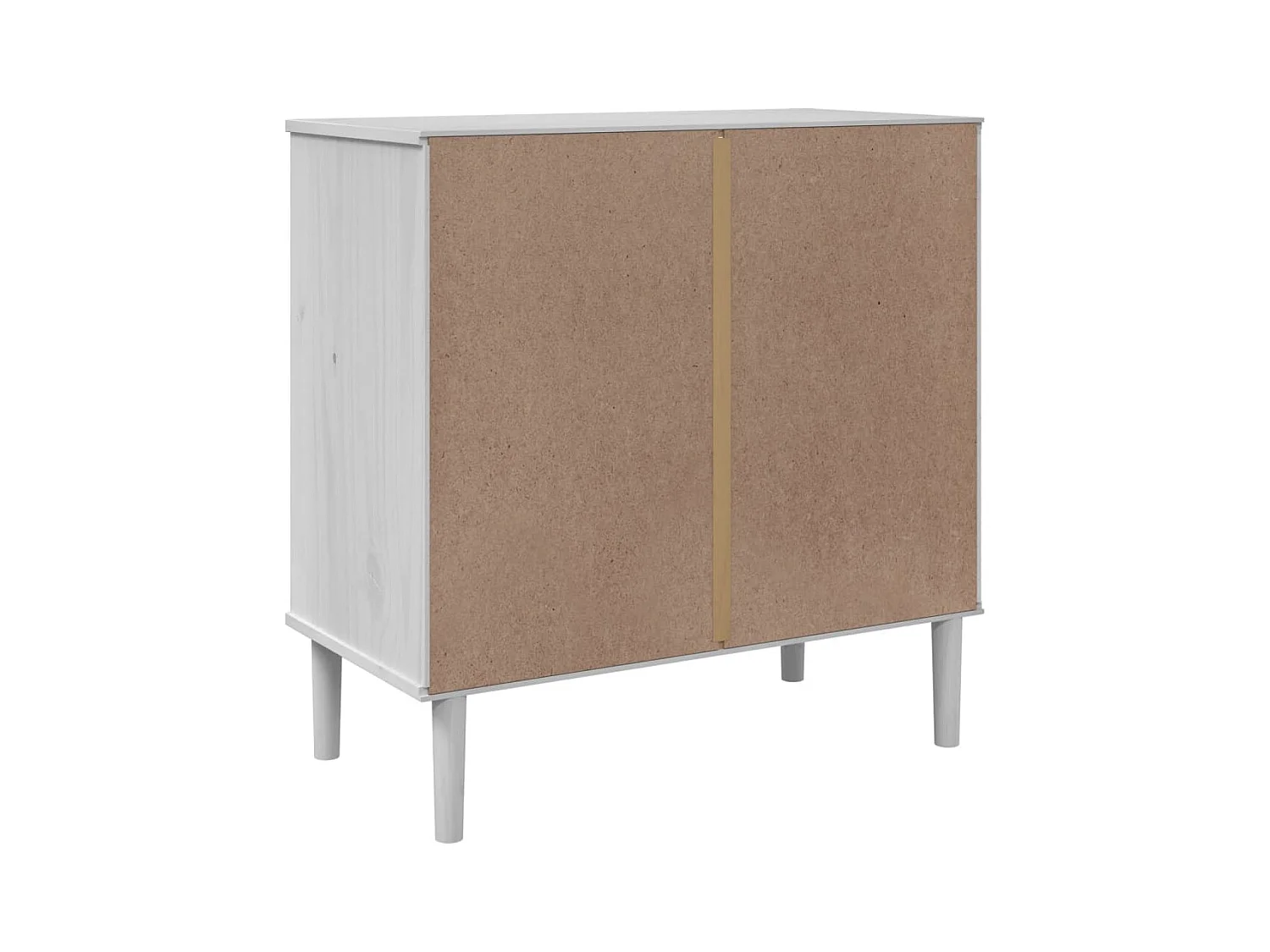 Buffet SENJA aspect rotin blanc 80x40x80 bois massif de pin