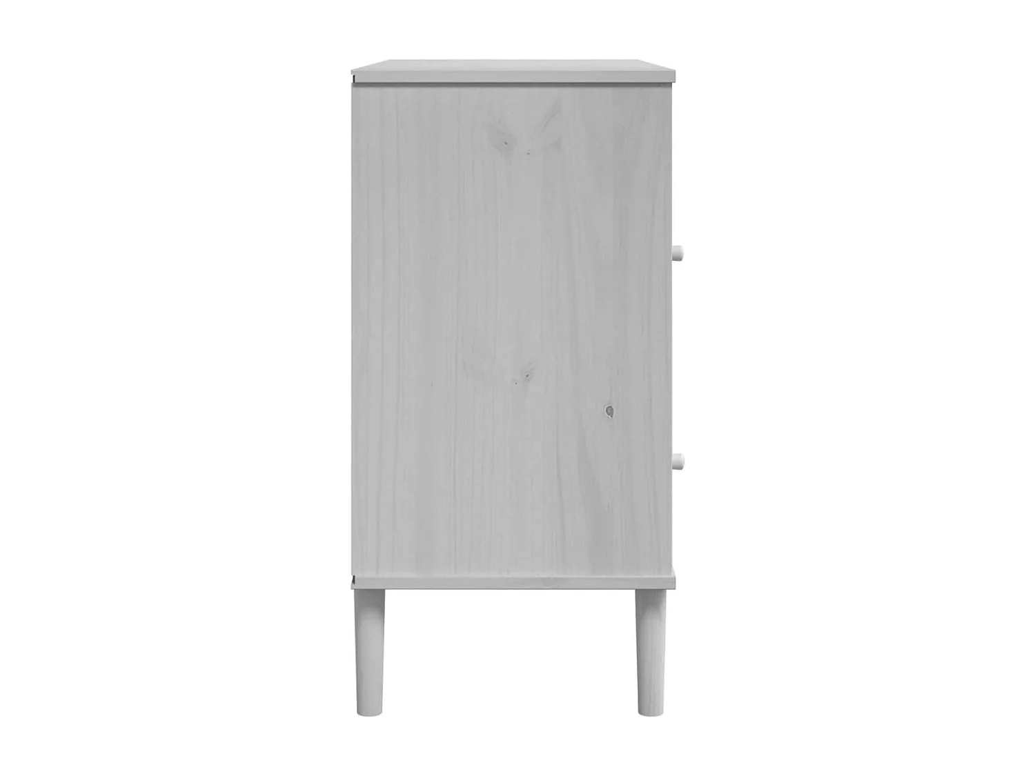 Buffet SENJA aspect rotin blanc 80x40x80 bois massif de pin