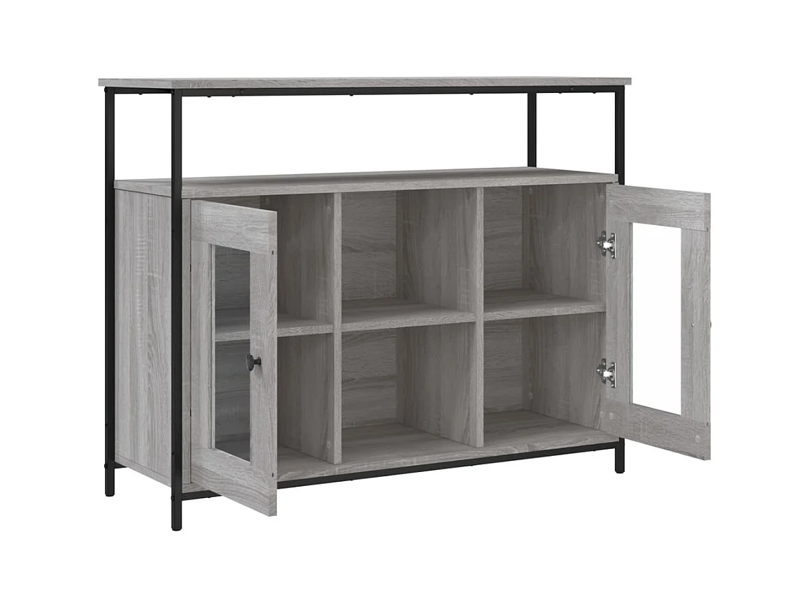 Buffet sonoma gris 100x35x80 bois d'ingénierie