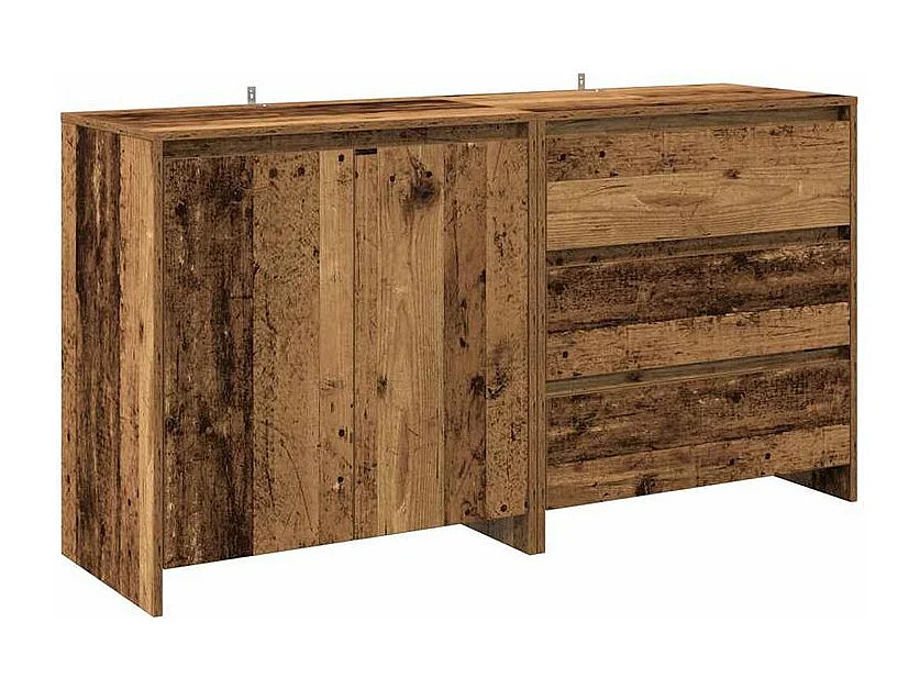 Buffet 2 pcs vieux bois bois d'ingénierie