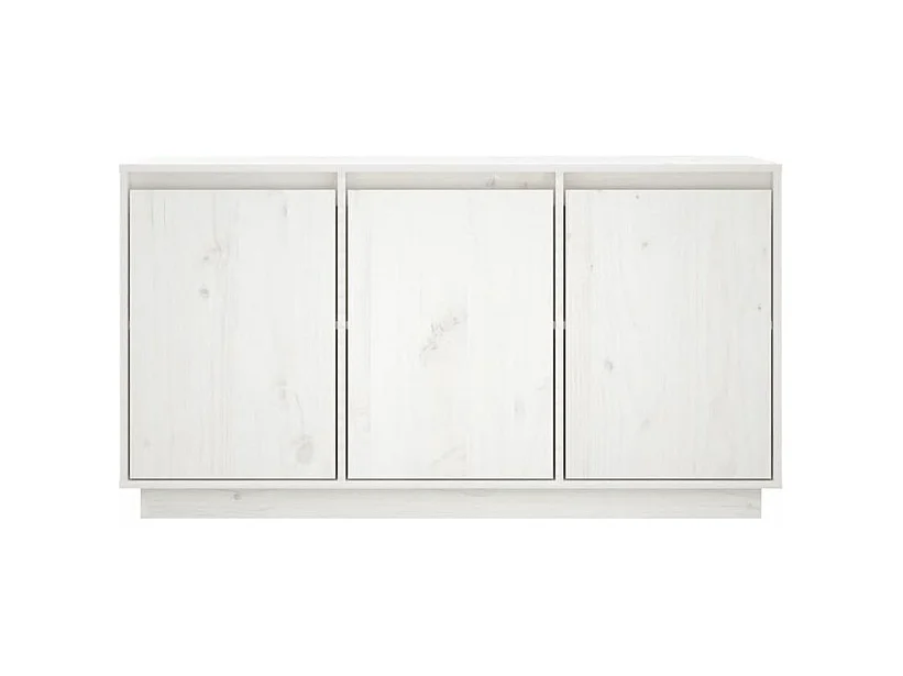 Petit buffet 3 portes en bois massif de pin Romane – Style classique et fonctionnel-Couleur Blanc