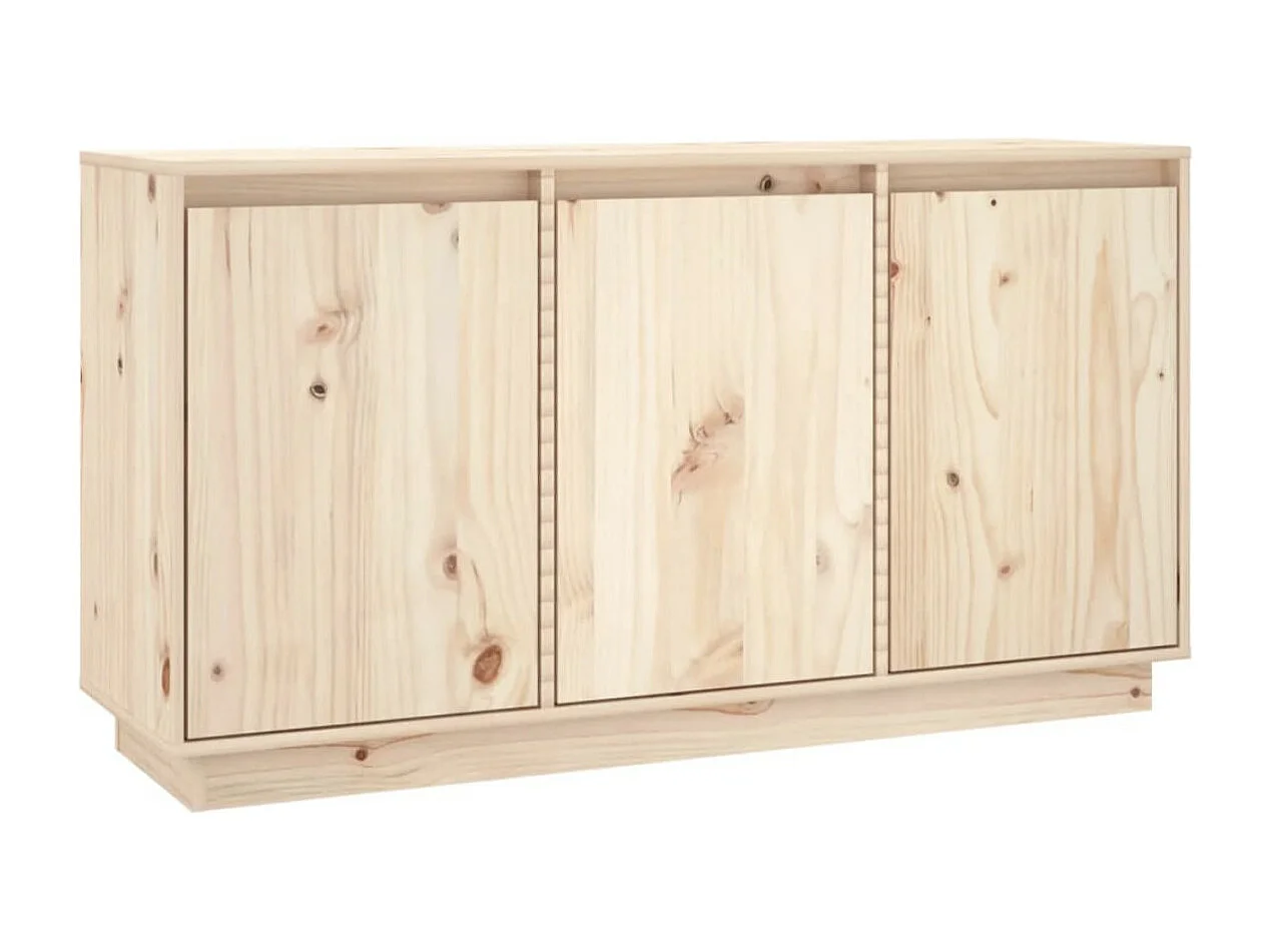 Petit buffet 3 portes en bois massif de pin Romane – Style classique et fonctionnel-Couleur Blanc