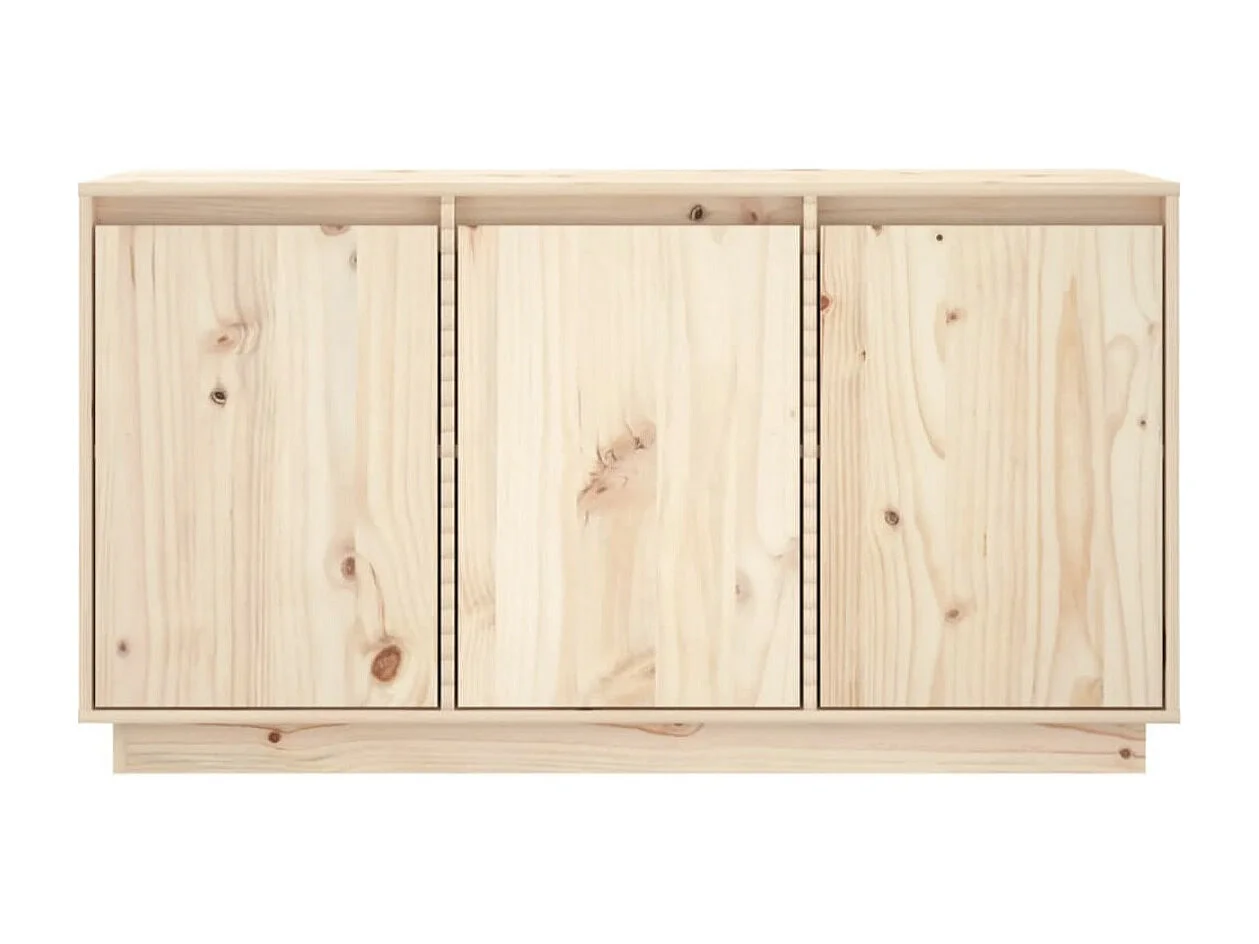 Petit buffet 3 portes en bois massif de pin Romane – Style classique et fonctionnel-Couleur Blanc