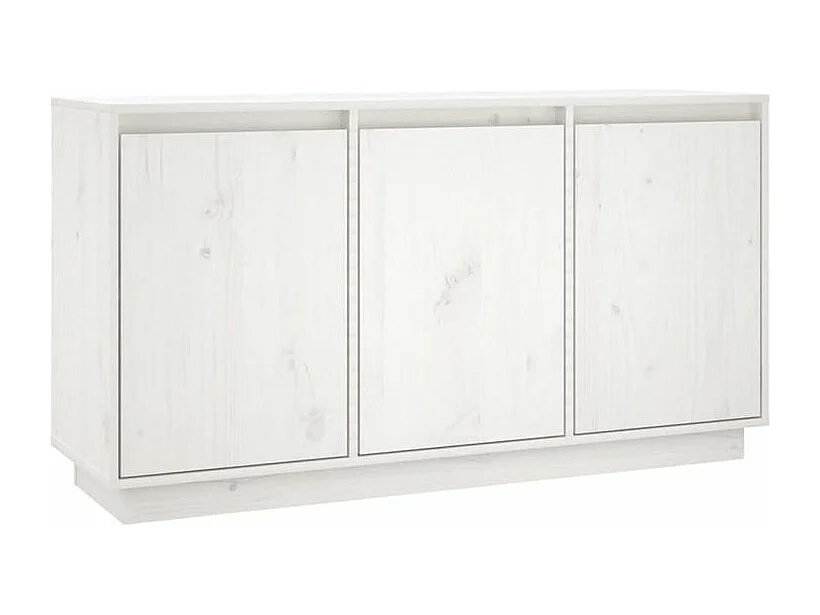Petit buffet 3 portes en bois massif de pin Romane – Style classique et fonctionnel-Couleur Blanc