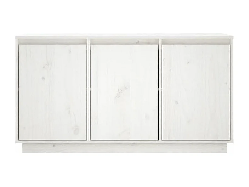 Petit buffet 3 portes en bois massif de pin Romane – Style classique et fonctionnel-Couleur Blanc