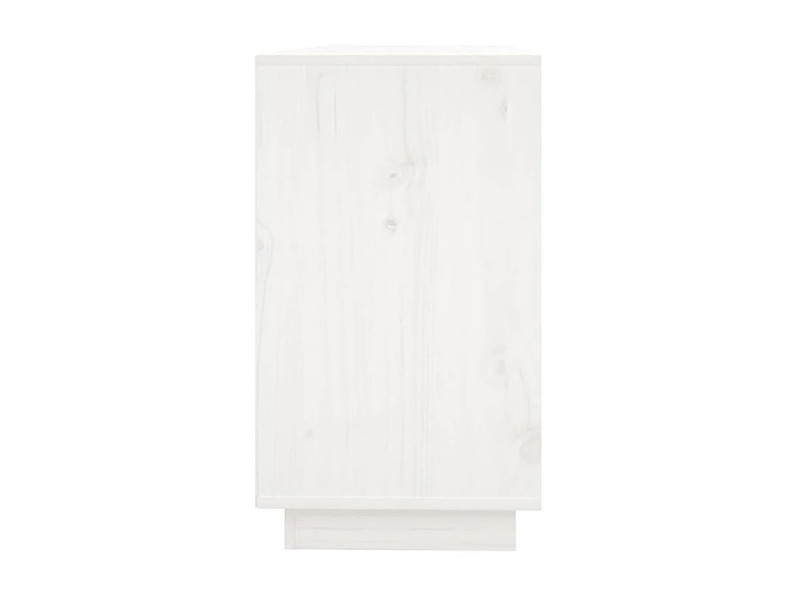 Petit buffet 3 portes en bois massif de pin Romane – Style classique et fonctionnel-Couleur Blanc