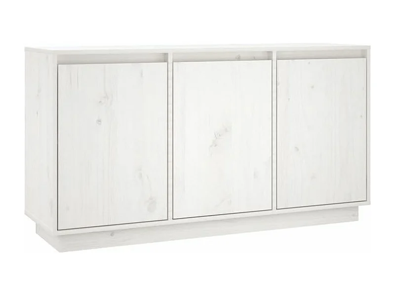 Petit buffet 3 portes en bois massif de pin Romane – Style classique et fonctionnel-Couleur Blanc