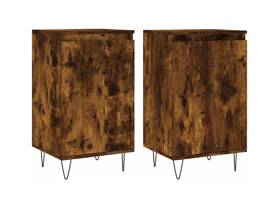 Buffets 2 pcs chêne fumé 40x35x70 bois d'ingénierie