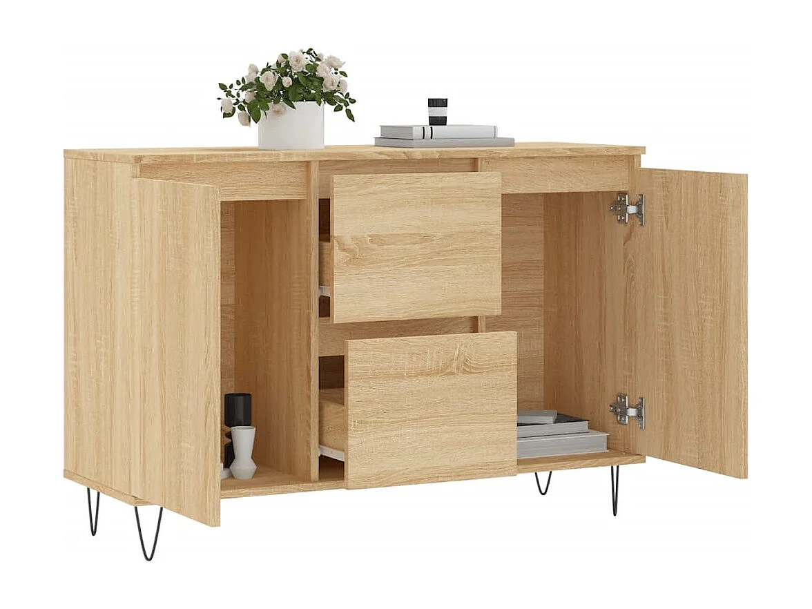 Buffet chêne sonoma 104x35x70 bois d'ingénierie