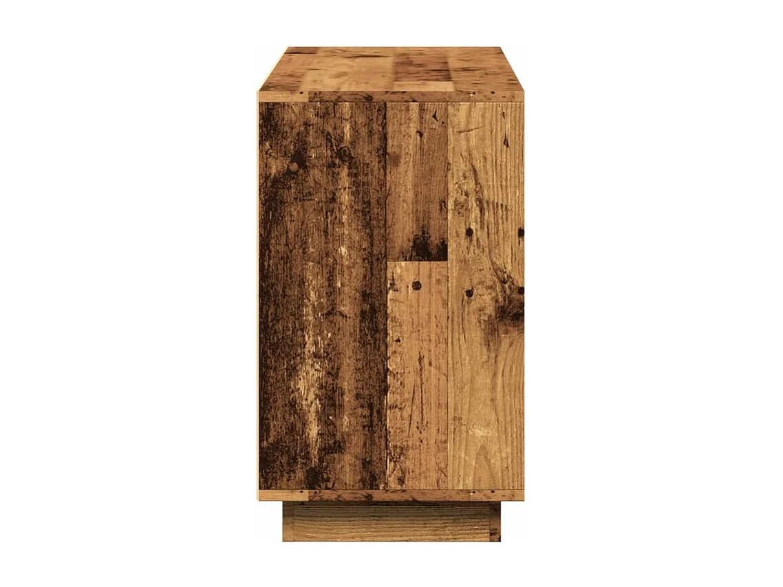 Petit buffet 2 portes 1 étagère extérieure 102cm – Modèle Novila-Couleur Marron noisette