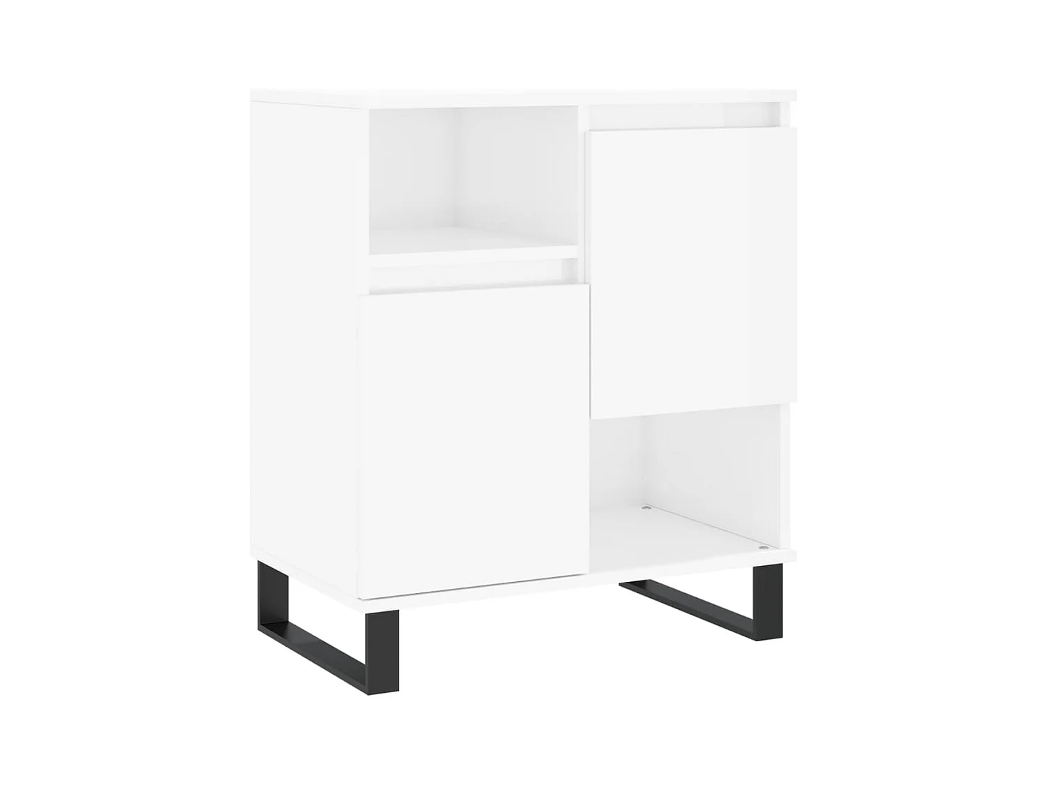 Buffets 2 pcs blanc brillant bois d'ingénierie