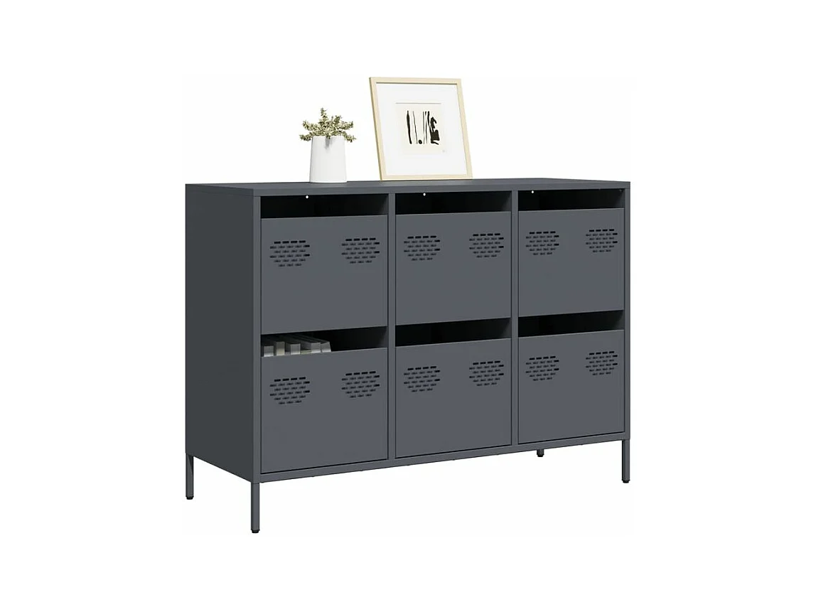 Buffet anthracite 101,5x39x73,5 acier laminé à froid