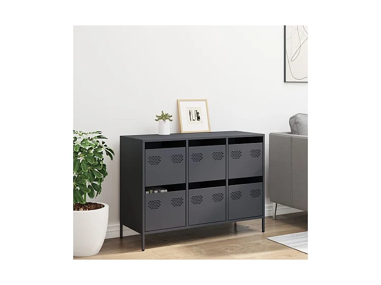 Buffet anthracite 101,5x39x73,5 acier laminé à froid