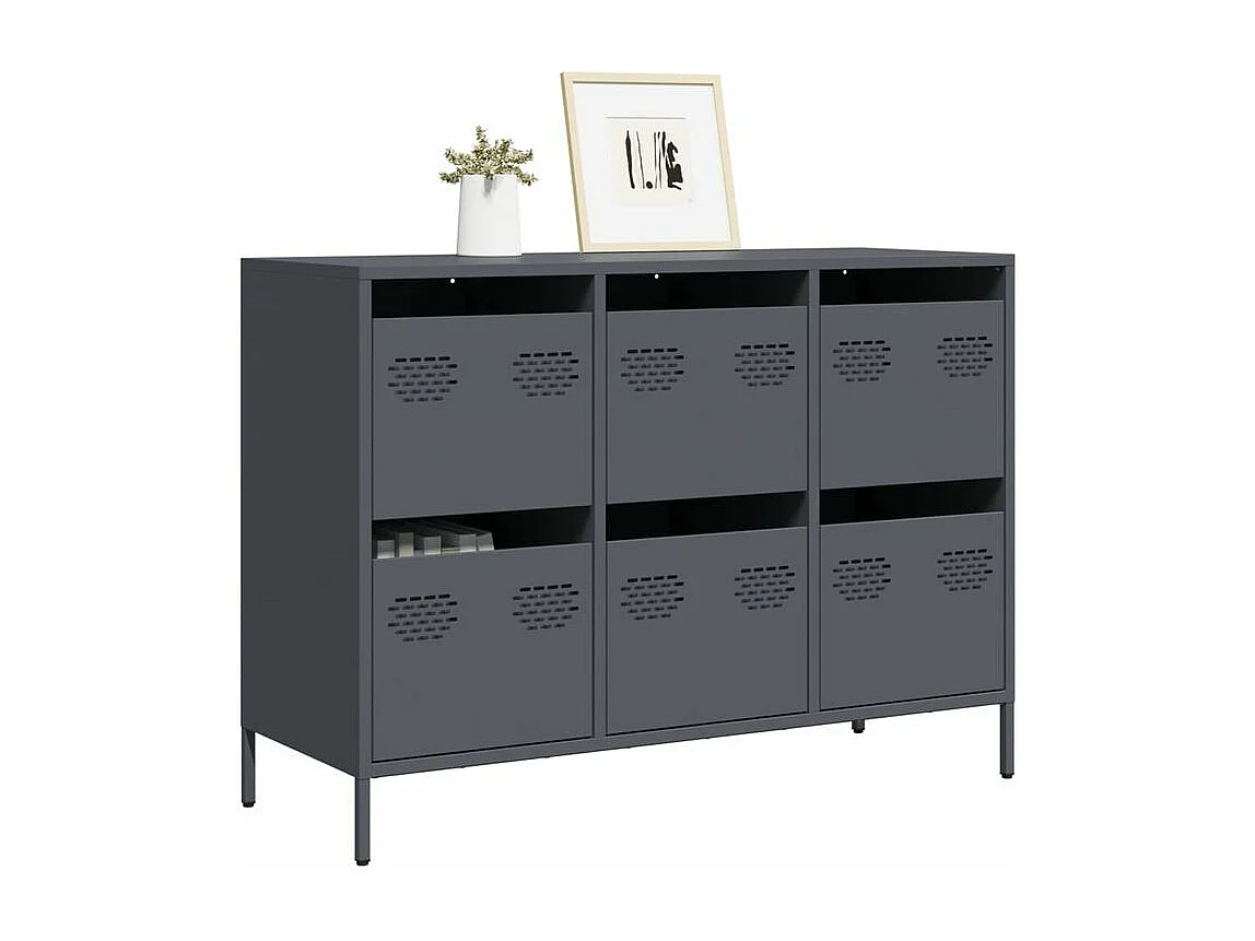Buffet anthracite 101,5x39x73,5 acier laminé à froid