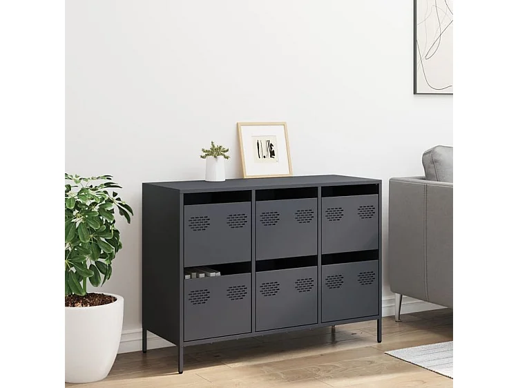 Buffet anthracite 101,5x39x73,5 acier laminé à froid