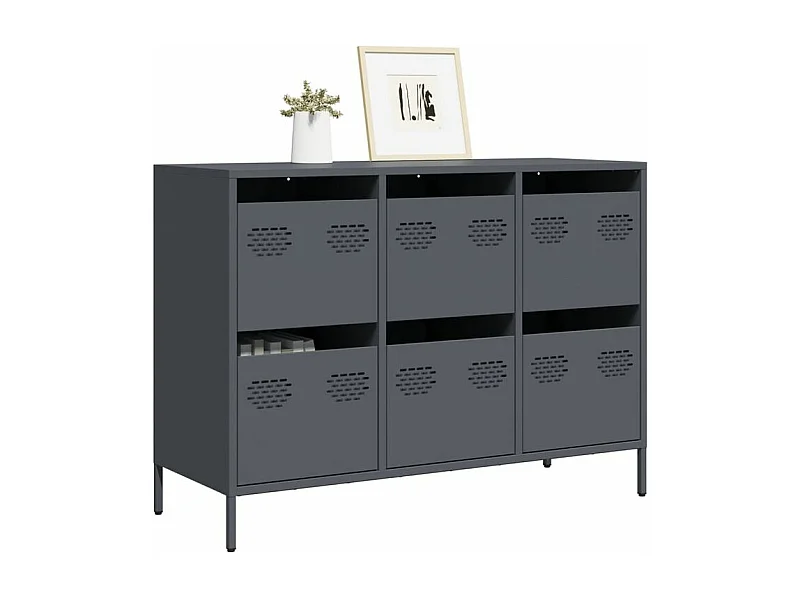 Buffet anthracite 101,5x39x73,5 acier laminé à froid