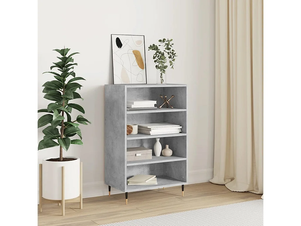 Buffet haut gris béton 57x35x90 bois d'ingénierie