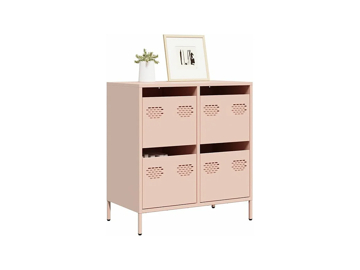 Buffet rose 68x39x73,5 acier laminé à froid