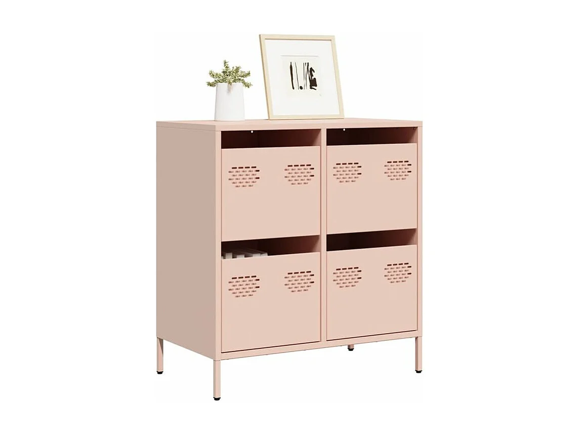 Buffet rose 68x39x73,5 acier laminé à froid