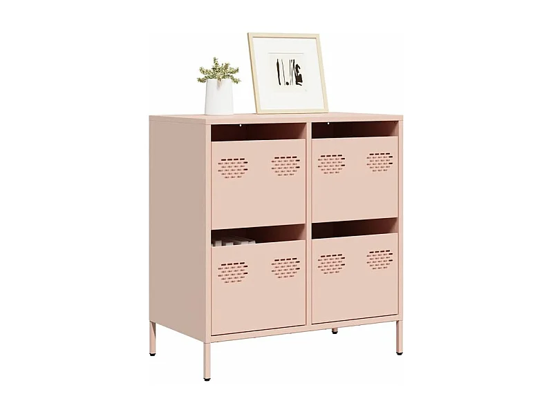 Buffet rose 68x39x73,5 acier laminé à froid