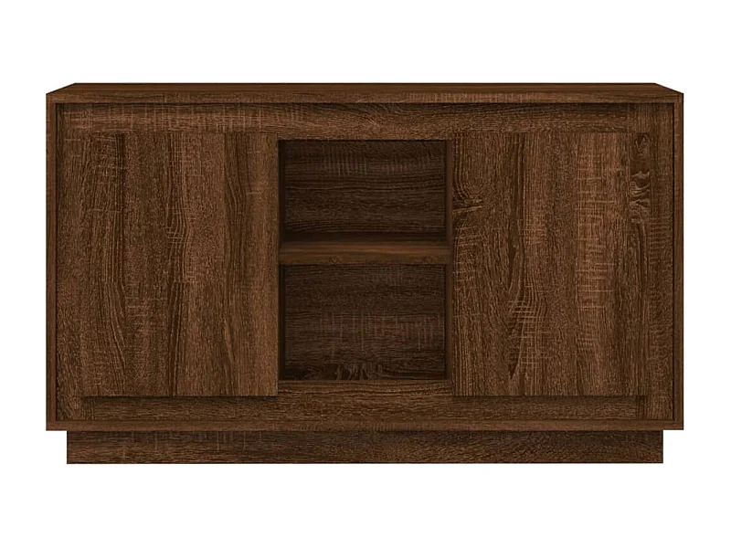 Petit buffet 2 portes 1 étagère extérieure 102cm – Modèle Novila-Couleur Chêne brun