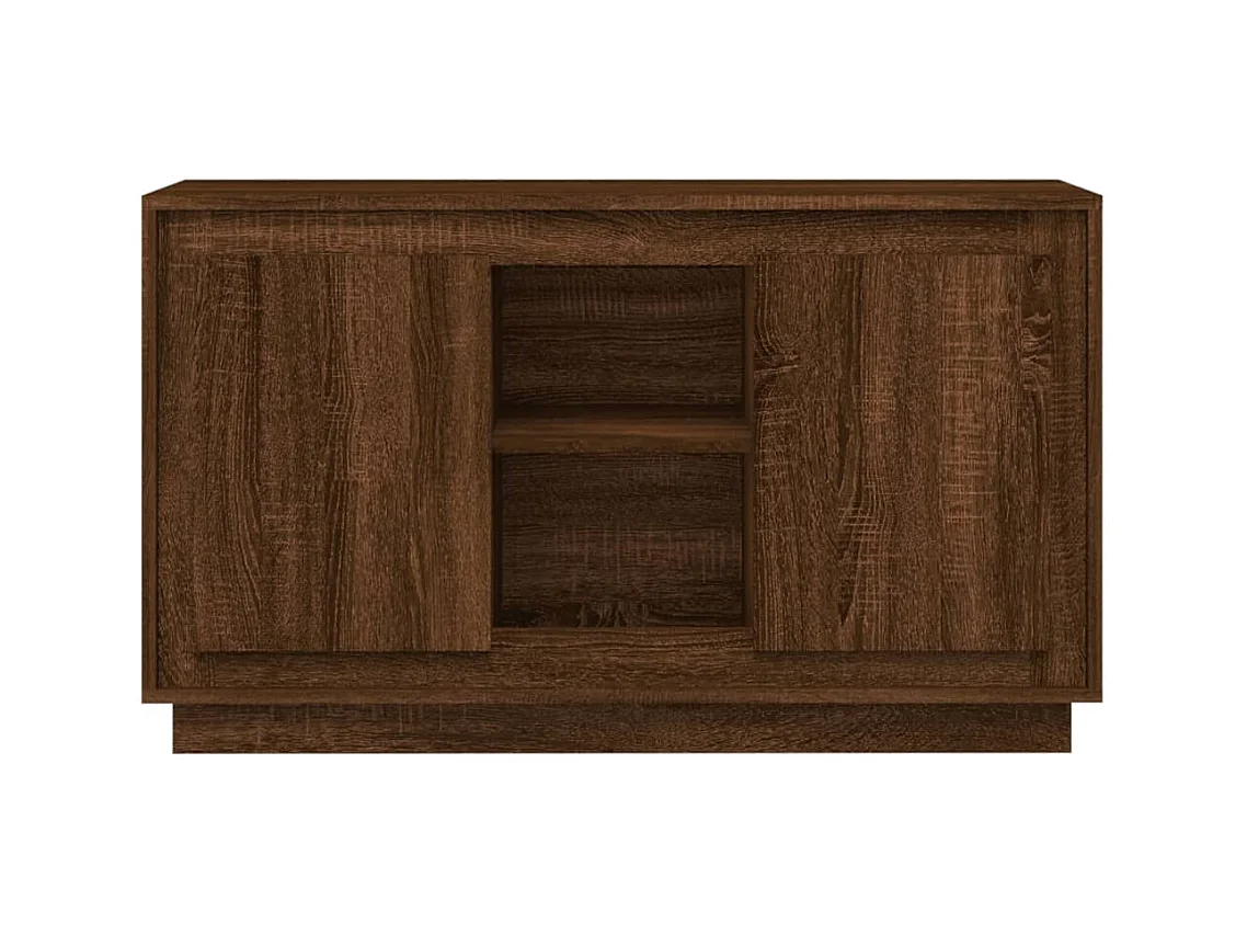 Petit buffet 2 portes 1 étagère extérieure 102cm – Modèle Novila-Couleur Chêne brun
