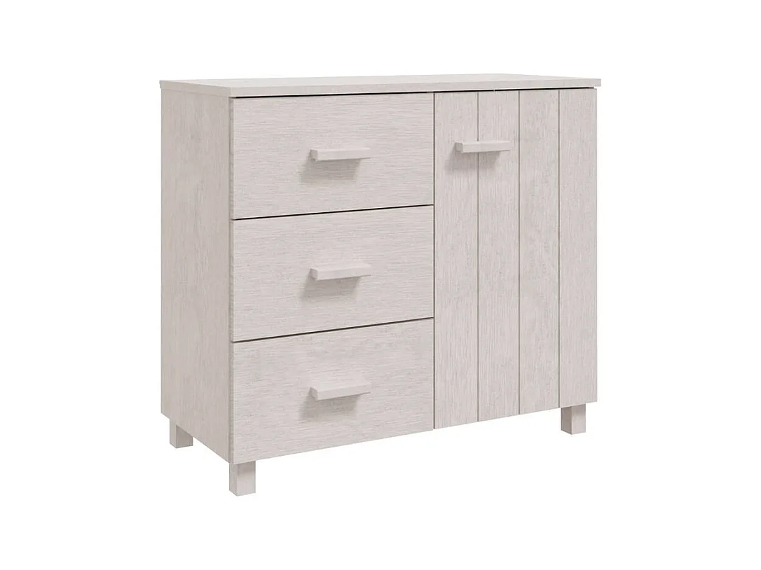 Buffet HAMAR Blanc 90x40x80 Bois massif de pin