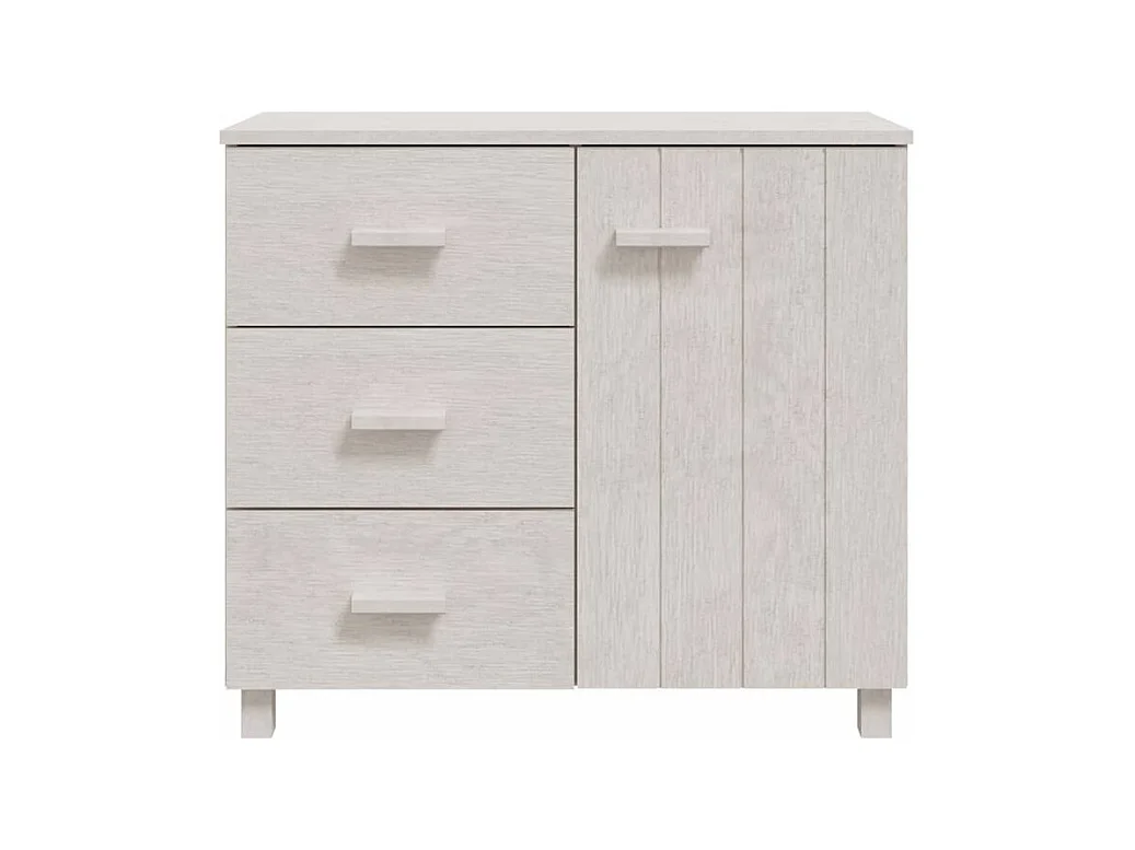 Buffet HAMAR Blanc 90x40x80 Bois massif de pin