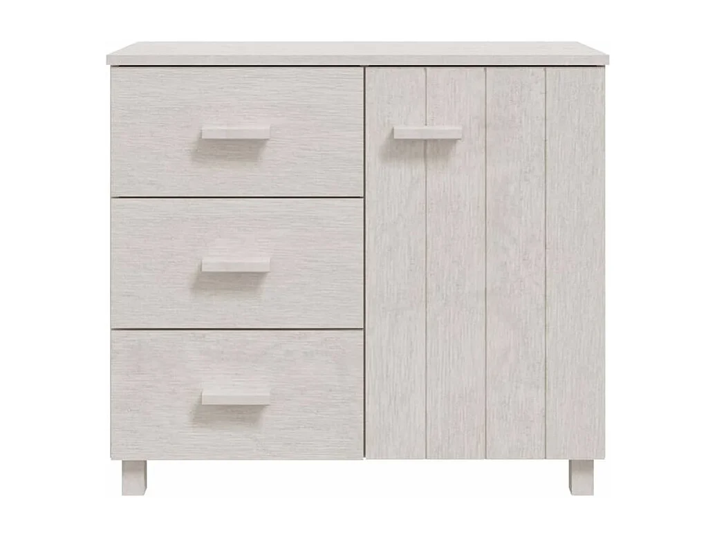 Buffet HAMAR Blanc 90x40x80 Bois massif de pin