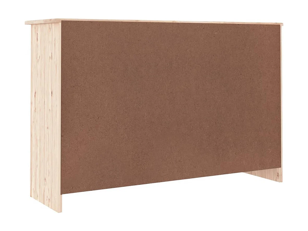 Buffet en bois massif 3 portes 3 tiroirs Malona 112cm – Style intemporel et pratique-Couleur Naturel