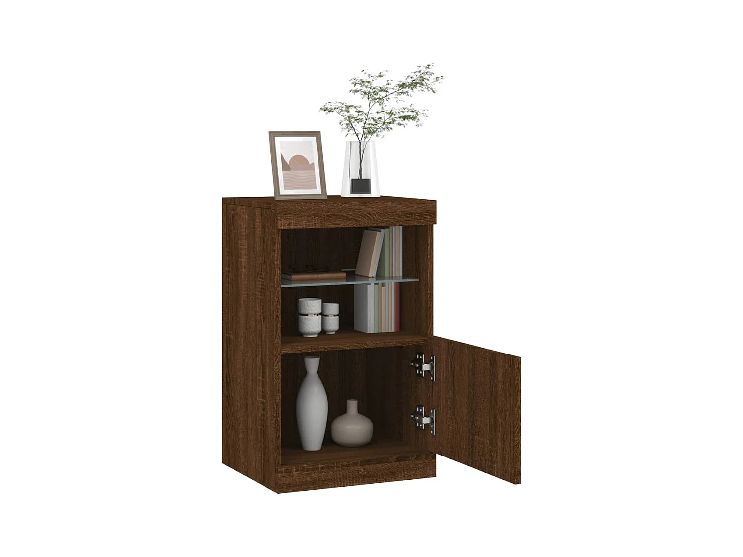 Buffet avec lumières LED chêne marron 41x37x67