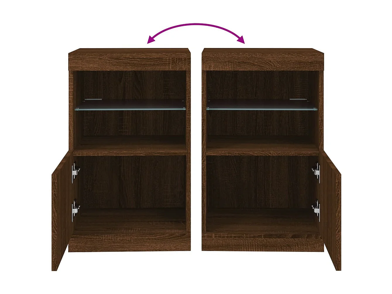 Buffet avec lumières LED chêne marron 41x37x67