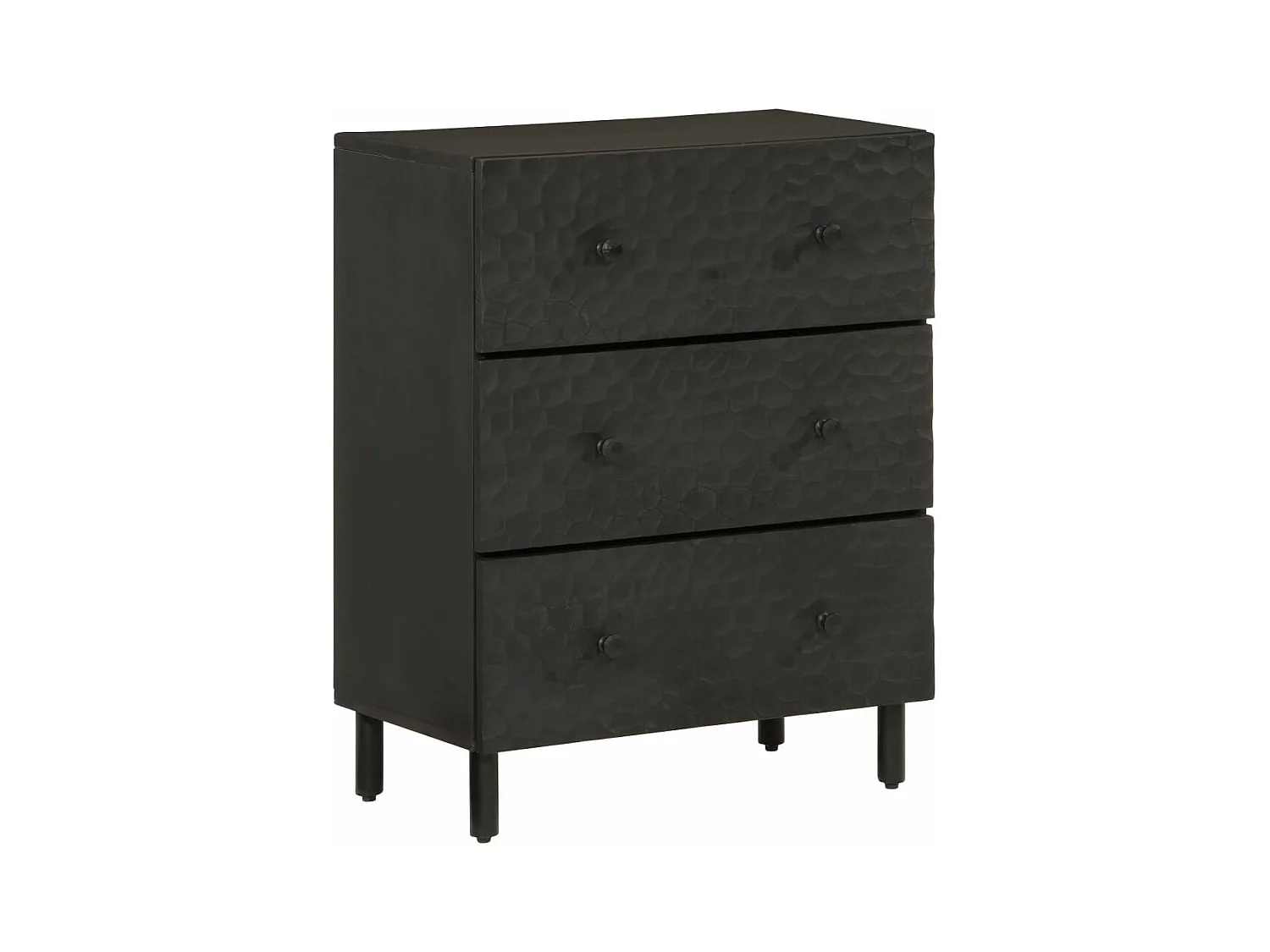 Armoires latérales 3pcs noir 60x33x75 bois massif de manguier