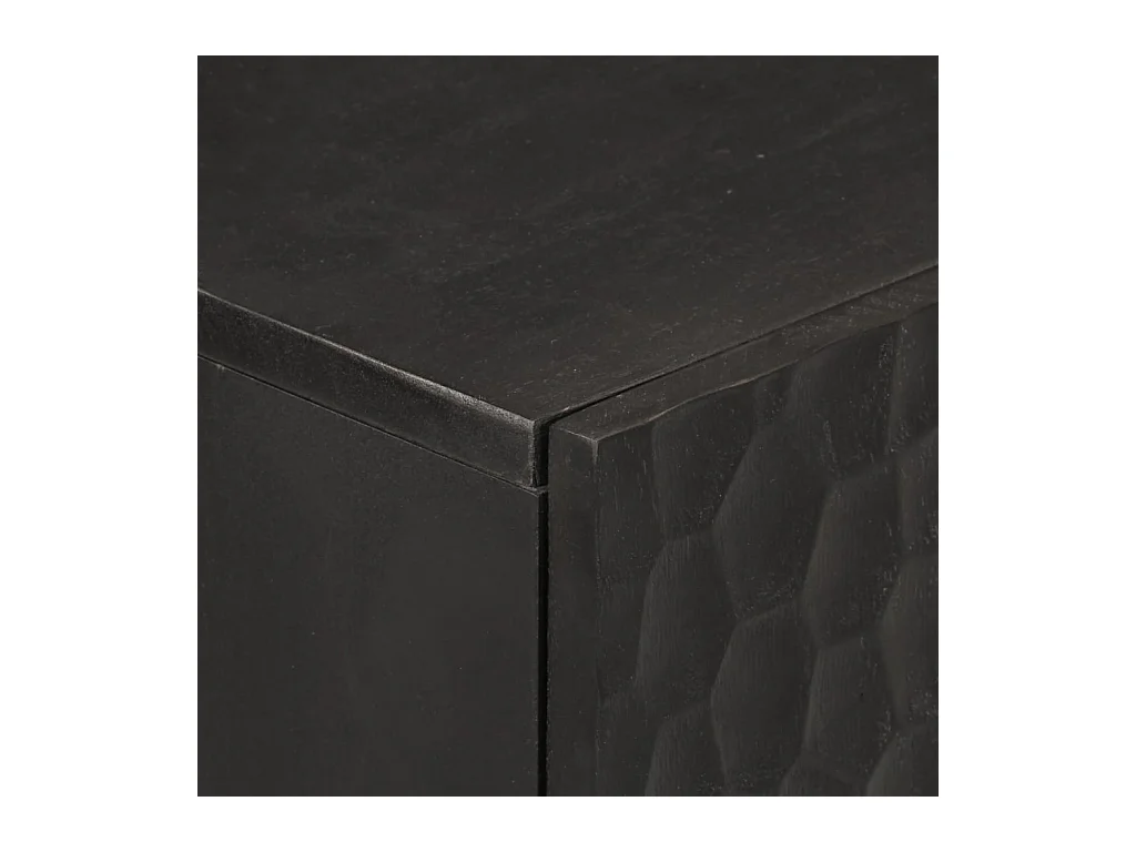 Armoires latérales 3pcs noir 60x33x75 bois massif de manguier