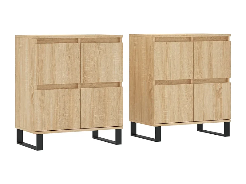 Buffets 2 pcs chêne sonoma bois d'ingénierie