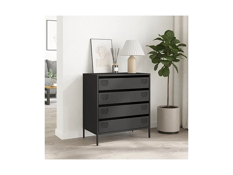 Buffet noir 68x39x73,5 acier laminé à froid