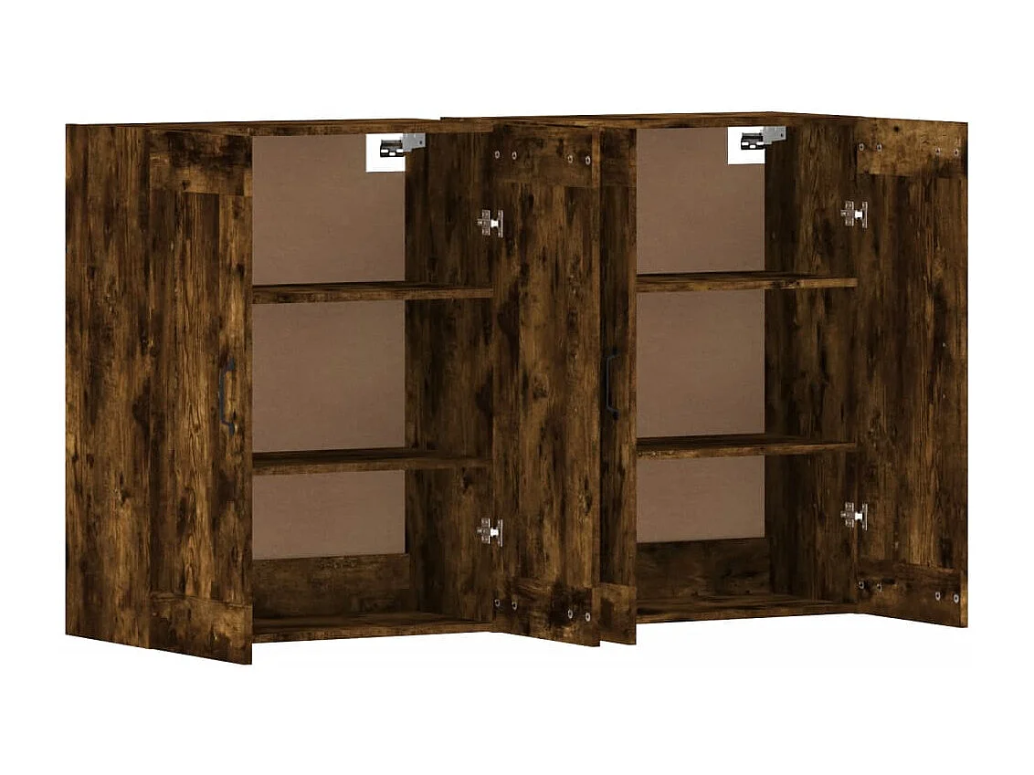 Armoires murales 2 pcs chêne fumé bois d'ingénierie