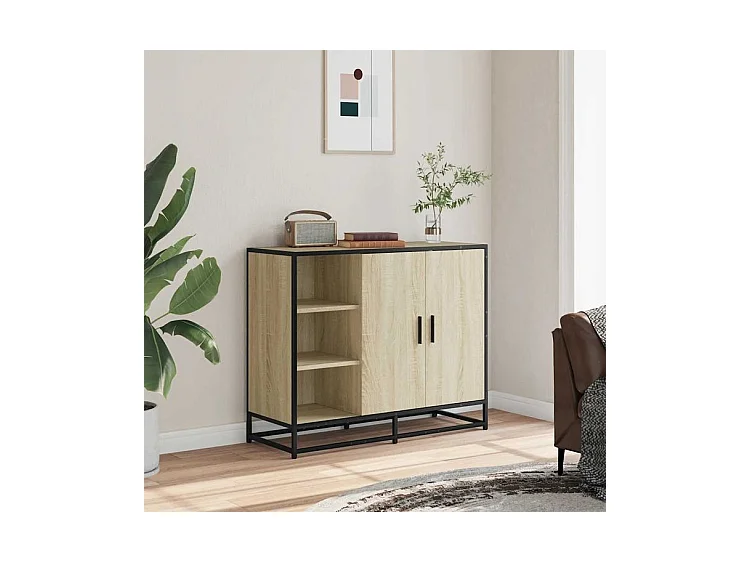 Buffet chêne sonoma 92x35x76 bois d'ingénierie