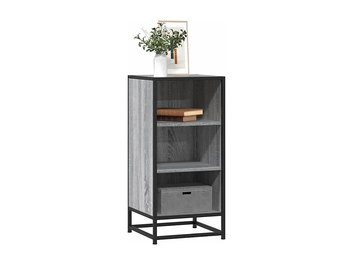 Buffet sonoma gris 35,5x35x76 bois d'ingénierie et métal