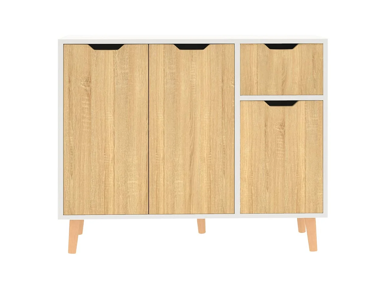 Buffet Blanc et chêne sonoma 90x30x72