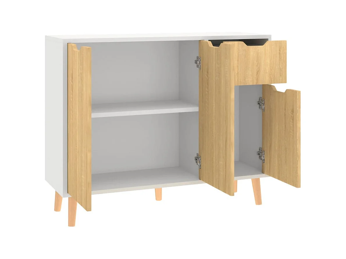 Buffet Blanc et chêne sonoma 90x30x72