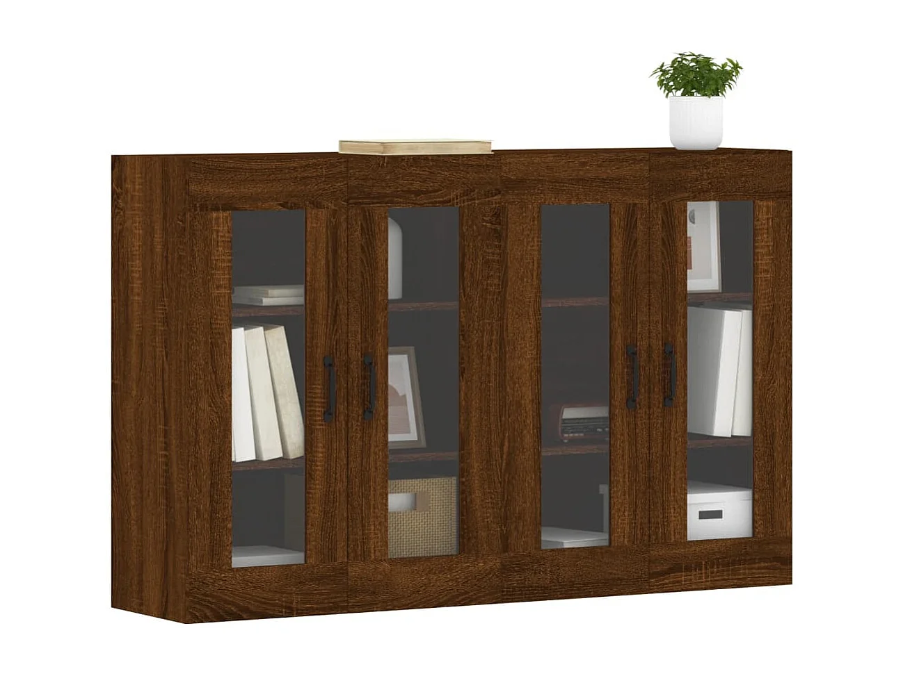 Armoires murales 2 pcs chêne marron bois d'ingénierie