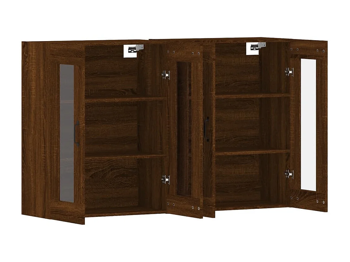 Armoires murales 2 pcs chêne marron bois d'ingénierie