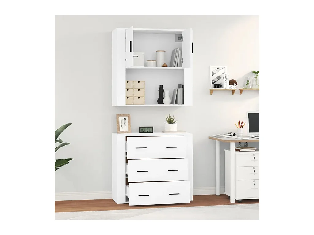 Buffet haut Blanc Bois d'ingénierie