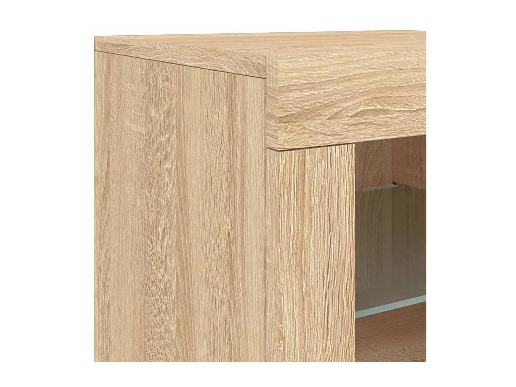 Buffet avec lumières LED chêne sonoma 162x37x67