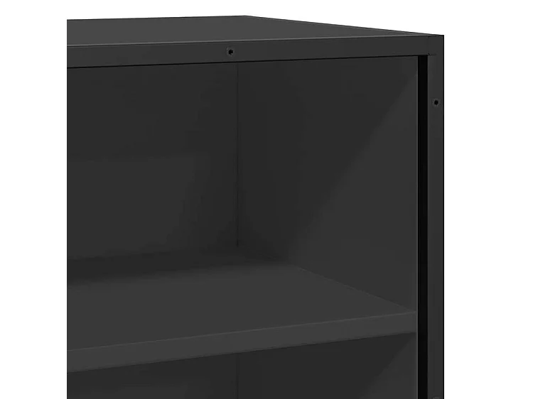 Buffet noir 35,5x35x76 bois d'ingénierie et métal