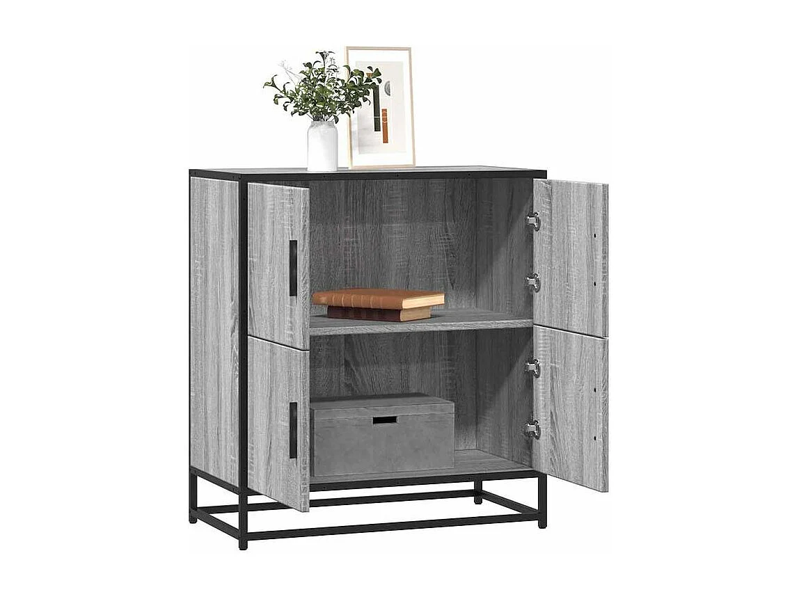 Buffet sonoma gris 68x35x76 bois d'ingénierie