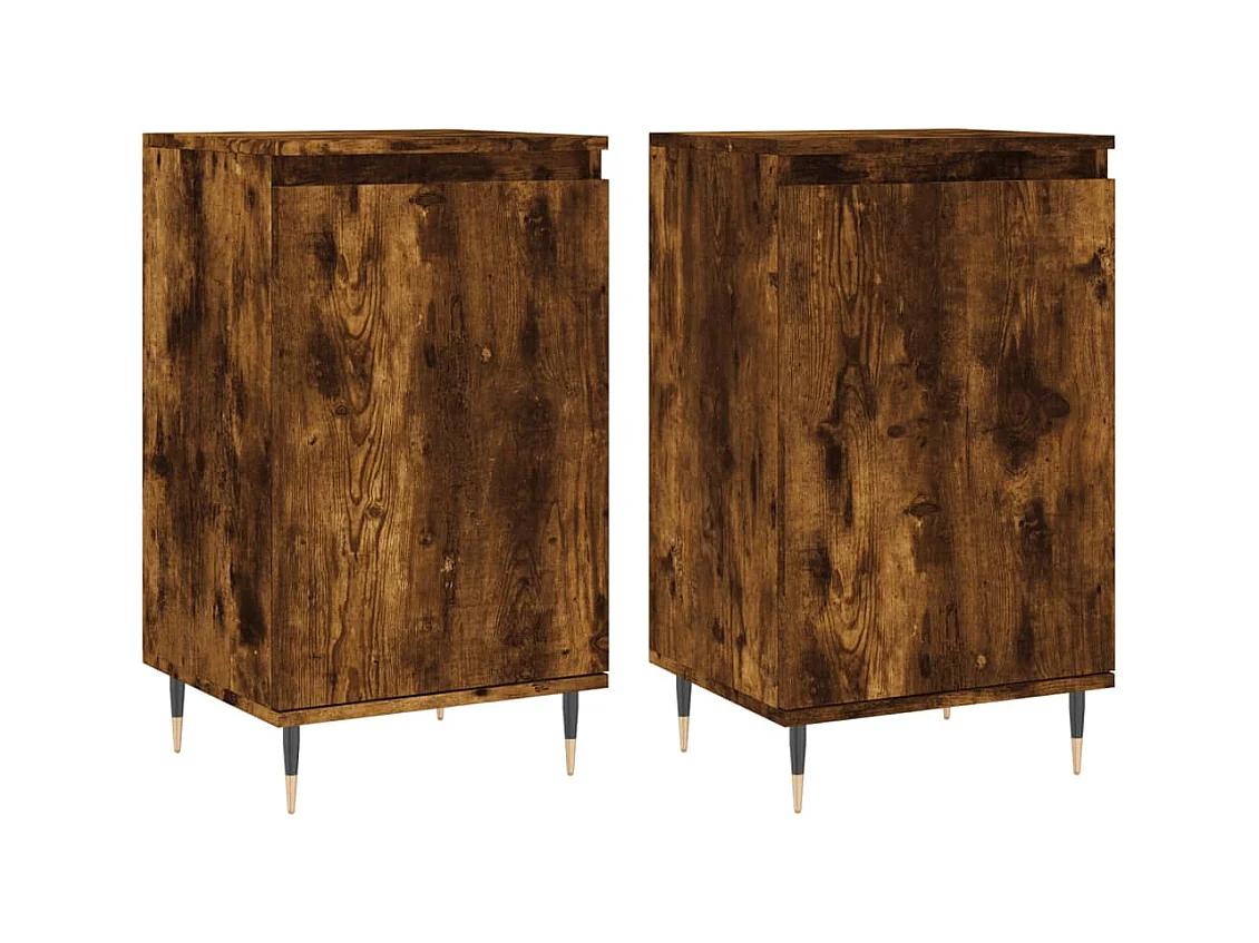 Buffets 2 pcs chêne fumé 40x35x70 bois d'ingénierie